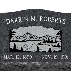 MMSS-08 graphic of a slant single gravestone marker from Mattos Memorials in Hayward California