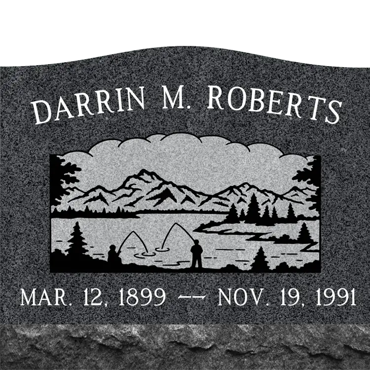 MMSS-08 graphic of a slant single gravestone marker from Mattos Memorials in Hayward California