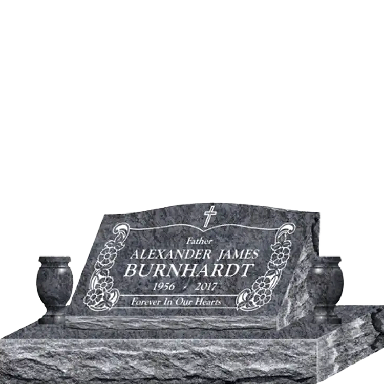 MMSS-12 graphic of a slant single gravestone marker from Mattos Memorials in Hayward California
