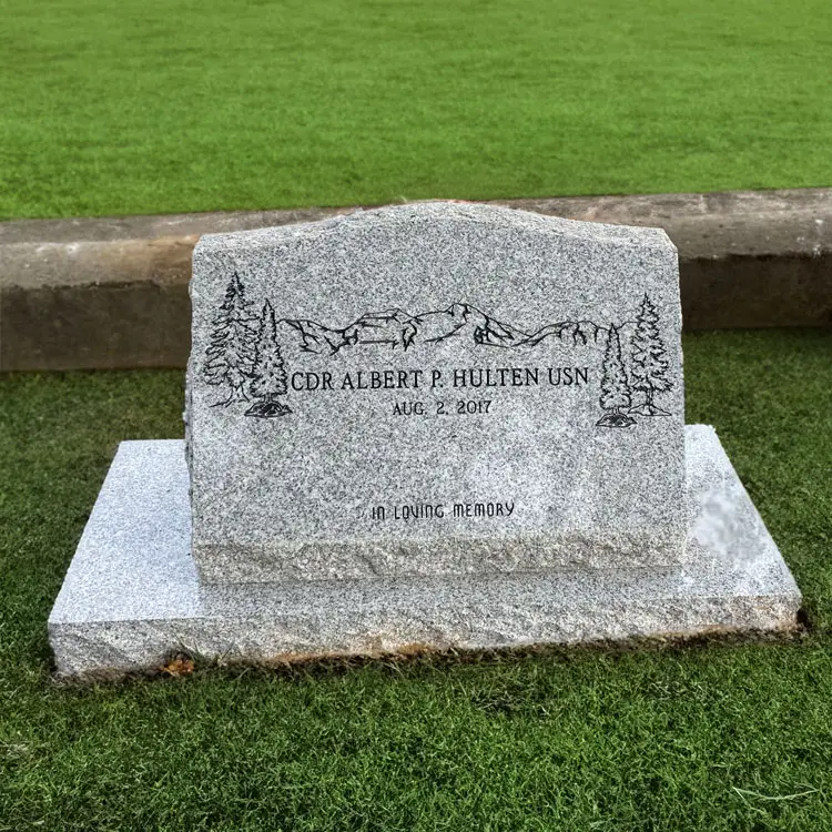 MMSS-21 Slant Single Gravestone Headstone Marker for an individual person in northern California Bay Area Hayward