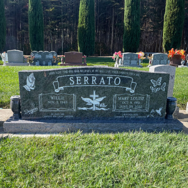 MMUC-50 Upright Companion Grave Markers for more than one person & Headstone Maker in California San Francisco Bay Area Hayward