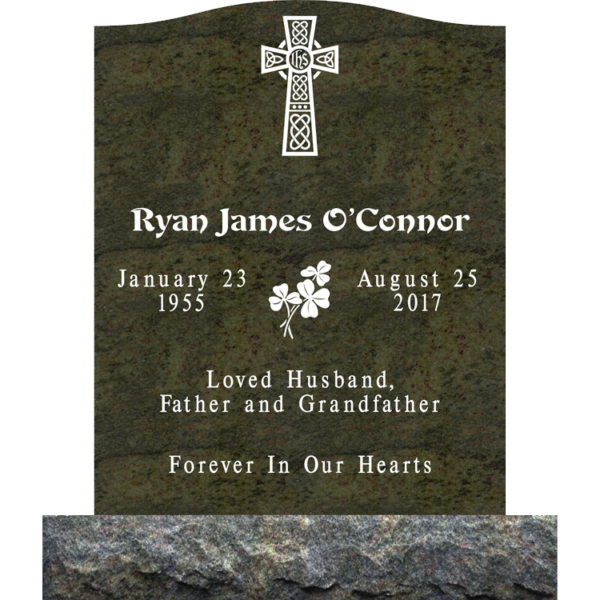 MMUS-01 upright single gravestone marker design from Mattos Memorials in Hayward California