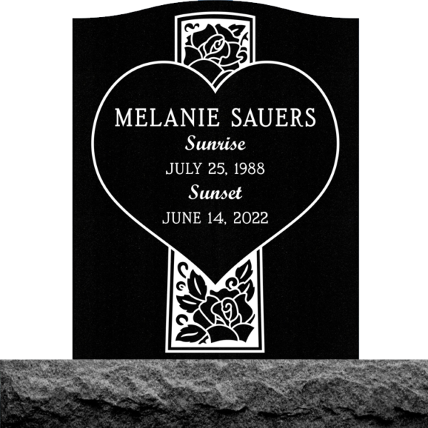 MMUS-17 upright single gravestone marker design from Mattos Memorials in Hayward California