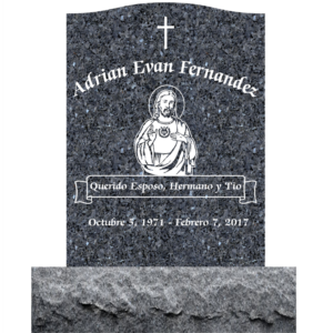 MMUS-26 upright single gravestone marker design from Mattos Memorials in Hayward California