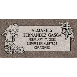 MMFS-100 Single Flat Granite Marble Burial Markers Indvidual gravesites from Mattos Monuments