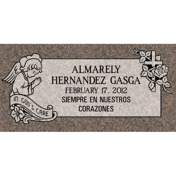 MMFS-100 Single Flat Granite Marble Burial Markers Indvidual gravesites from Mattos Monuments