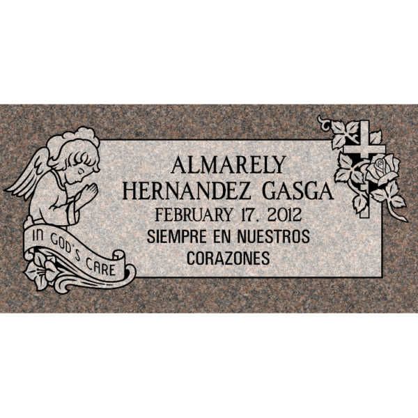 MMFS-100 Single Flat Granite Marble Burial Markers Indvidual gravesites from Mattos Monuments