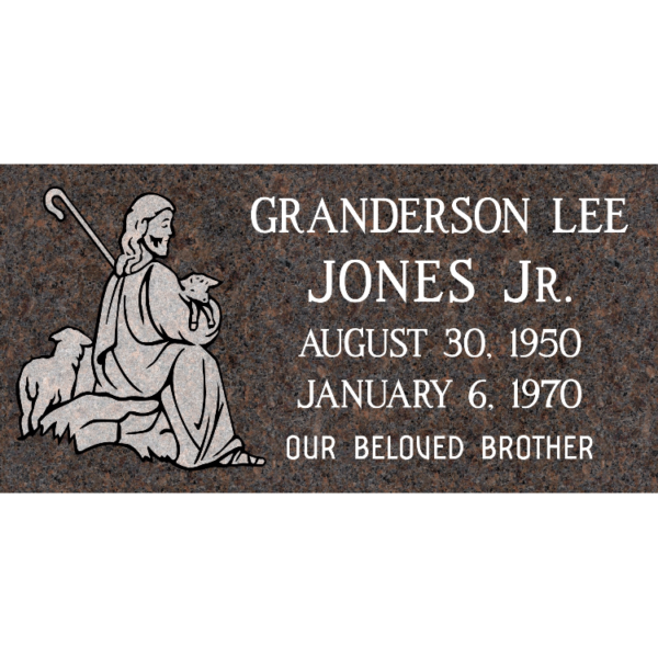 MMFS-102 Single Flat Granite Marble Burial Markers Indvidual gravesites from Mattos Monuments