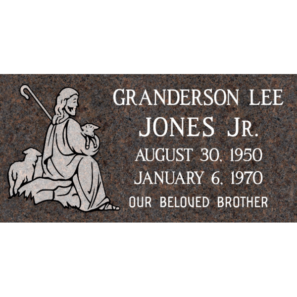 MMFS-102 Single Flat Granite Marble Burial Markers Indvidual gravesites from Mattos Monuments