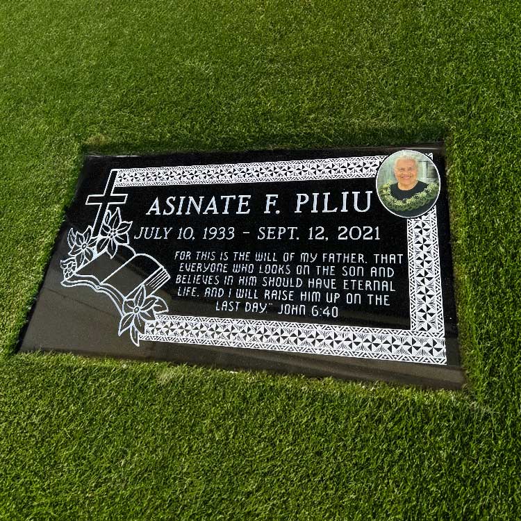 MMFS-126 Single Flat Granite Marble Burial Markers Indvidual gravesites from Mattos Monuments