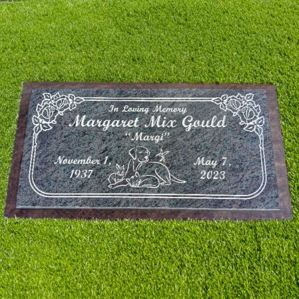 MMFS-128 Single Flat Granite Marble Burial Markers Indvidual gravesites from Mattos Monuments