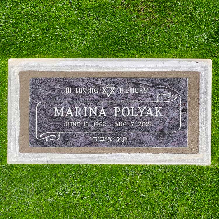 MMFS-132 Single Flat Granite Marble Burial Markers Indvidual gravesites from Mattos Monuments