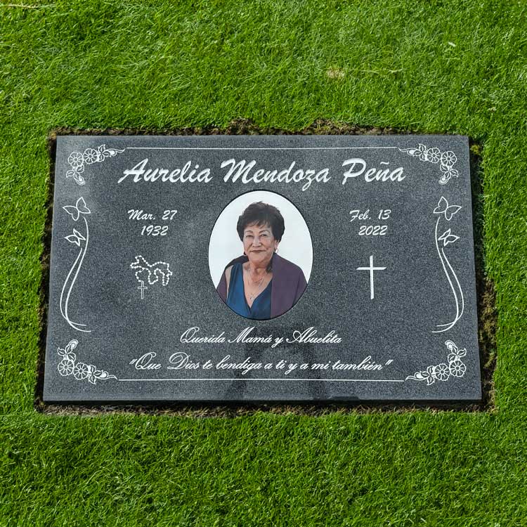 MMFS-141 Single Flat Granite Marble Burial Markers Indvidual gravesites from Mattos Monuments