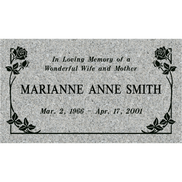 MMFS-21 Single Flat Granite Marble Burial Markers Indvidual gravesites from Mattos Monuments
