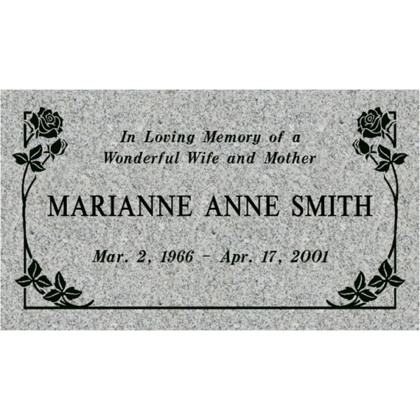 MMFS-21 Single Flat Granite Marble Burial Markers Indvidual gravesites from Mattos Monuments