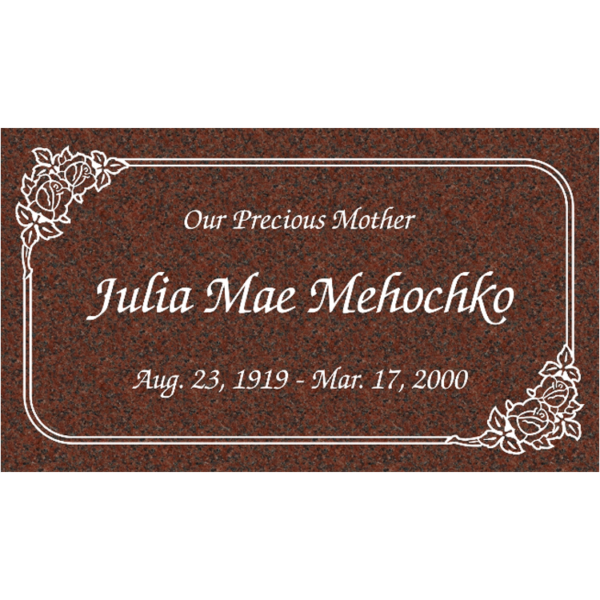 MMFS-22 Single Flat Granite Marble Burial Markers Indvidual gravesites from Mattos Monuments