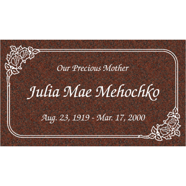 MMFS-22 Single Flat Granite Marble Burial Markers Indvidual gravesites from Mattos Monuments