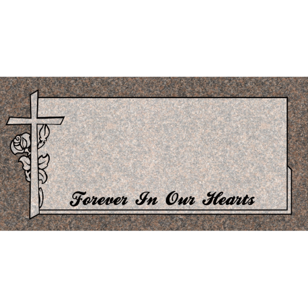 MMFS-44 Single Flat Granite Marble Burial Markers Indvidual gravesites from Mattos Monuments