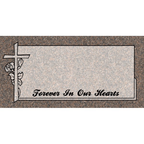 MMFS-44 Single Flat Granite Marble Burial Markers Indvidual gravesites from Mattos Monuments