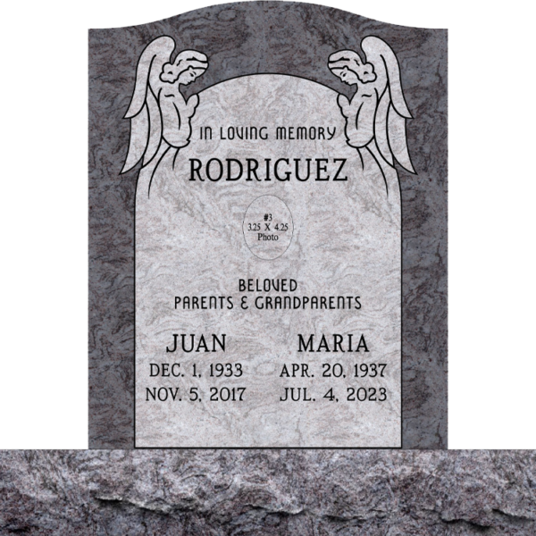 MMUC-107 upright companion gravestone marker design from Mattos Memorials in Hayward California