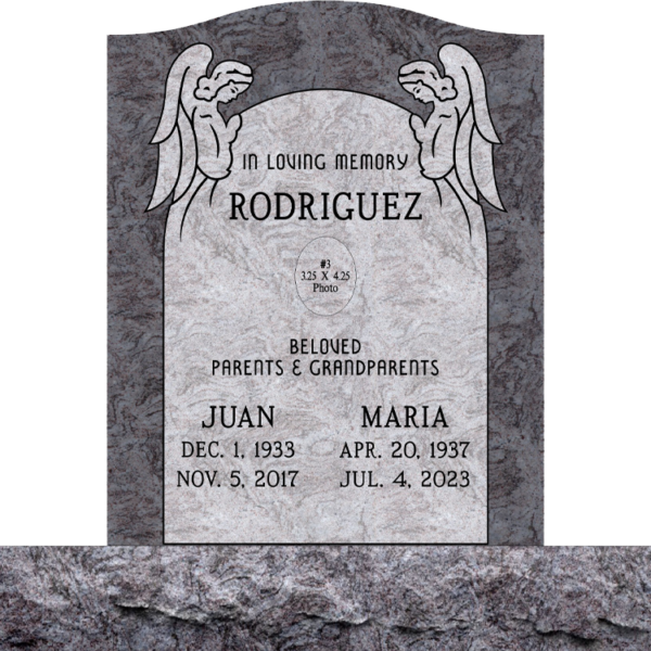 MMUC-107 upright companion gravestone marker design from Mattos Memorials in Hayward California