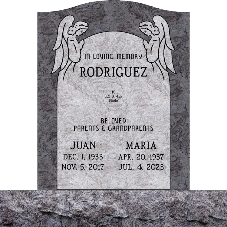 MMUC-107 upright companion gravestone marker design from Mattos Memorials in Hayward California