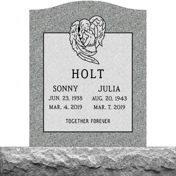 MMUC-108 upright companion gravestone marker design from Mattos Memorials in Hayward California