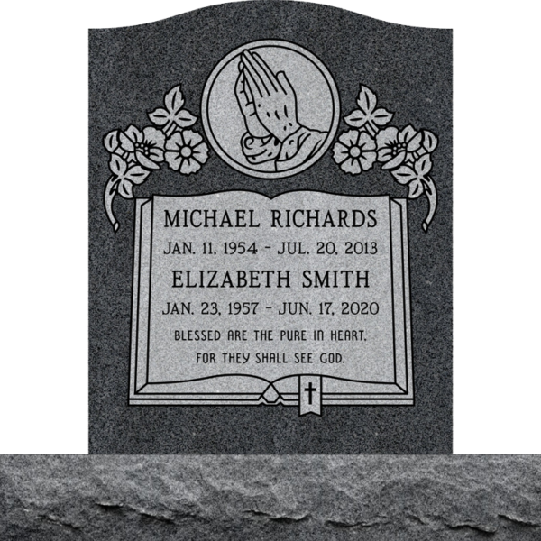 MMUC-109 upright companion gravestone marker design from Mattos Memorials in Hayward California