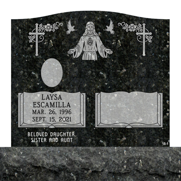 MMUC-113 upright companion gravestone marker design from Mattos Memorials in Hayward California