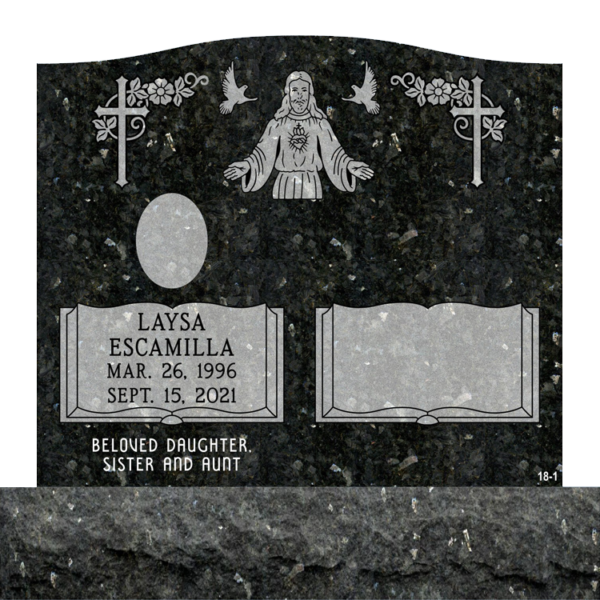 MMUC-113 upright companion gravestone marker design from Mattos Memorials in Hayward California