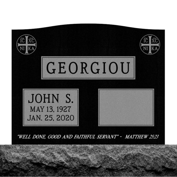 MMUC-118 upright companion gravestone marker design from Mattos Memorials in Hayward California