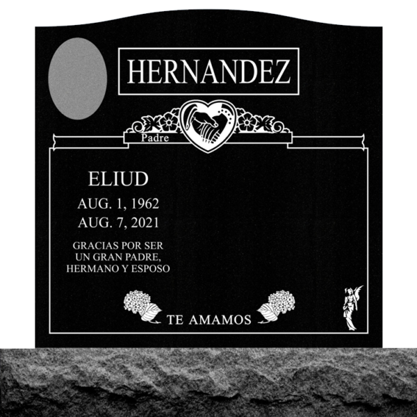 MMUC-123 upright companion gravestone marker design from Mattos Memorials in Hayward California