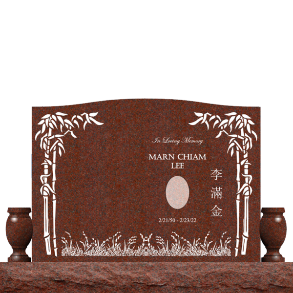 MMUC-126 upright companion gravestone marker design from Mattos Memorials in Hayward California