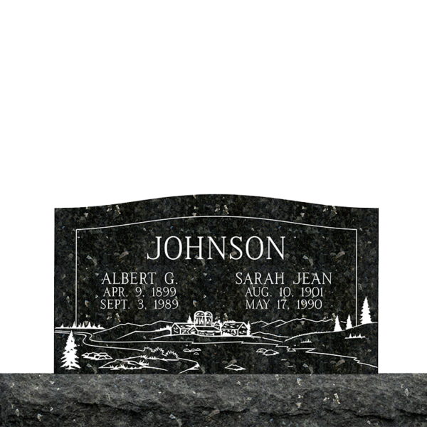 MMUC-131 upright companion gravestone marker design from Mattos Memorials in Hayward California