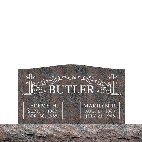 MMUC-138upright companion gravestone marker design from Mattos Memorials in Hayward California