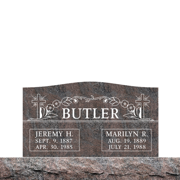 MMUC-138upright companion gravestone marker design from Mattos Memorials in Hayward California