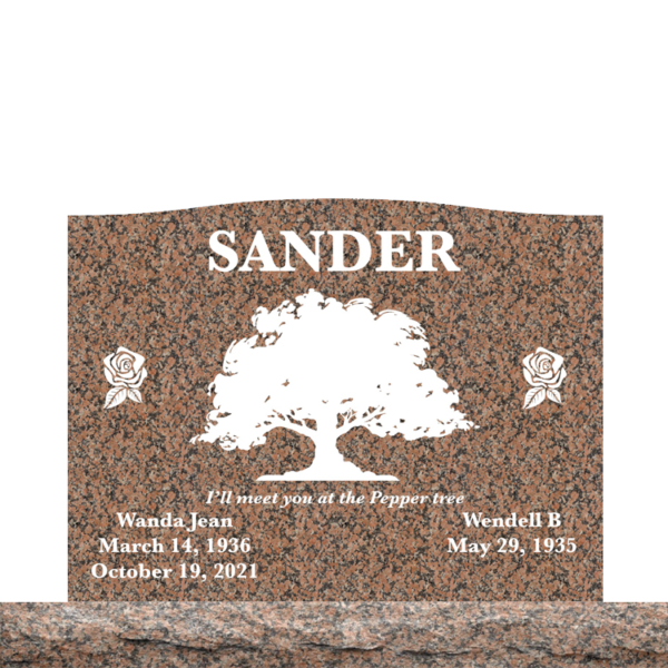 MMUC-04 upright companion gravestone marker design from Mattos Memorials in Hayward California