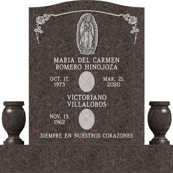 MMUC-60 upright companion gravestone marker design from Mattos Memorials in Hayward California