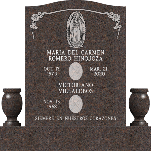 MMUC-60 upright companion gravestone marker design from Mattos Memorials in Hayward California