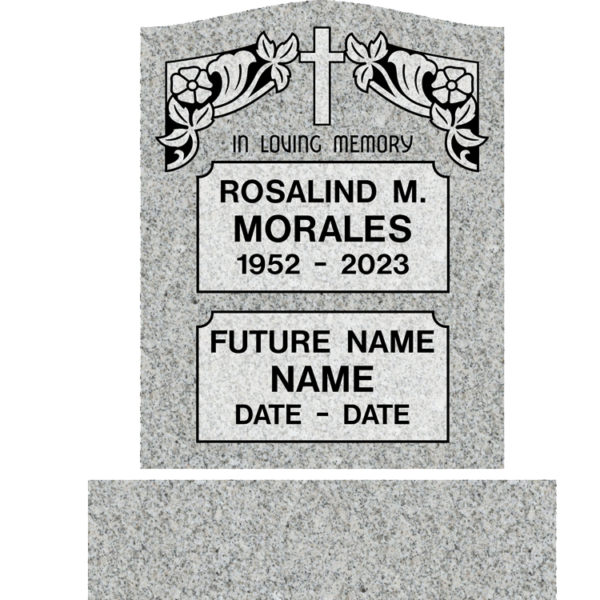 MMUC-63 upright companion gravestone marker design from Mattos Memorials in Hayward California