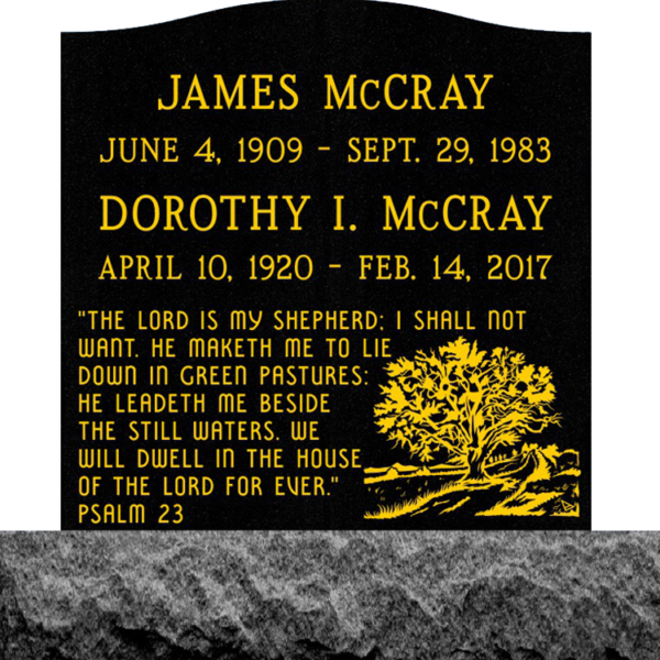 MMUC-64 upright companion gravestone marker design from Mattos Memorials in Hayward California