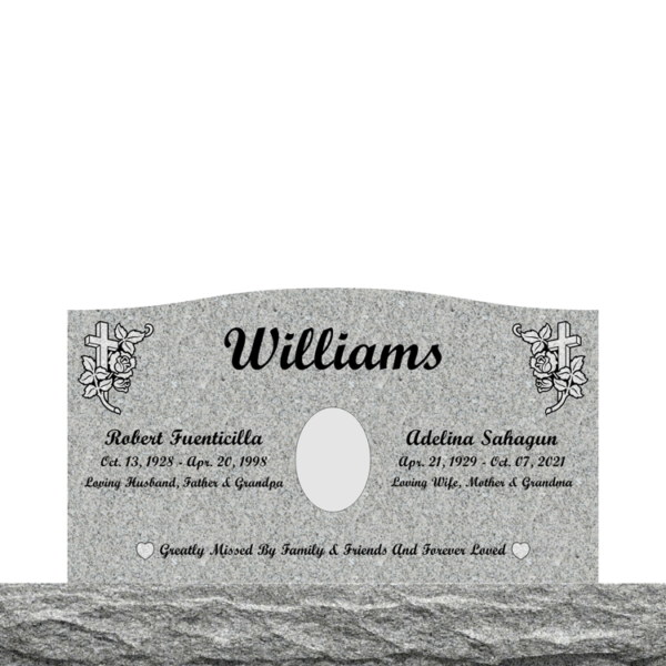 MMUC-70 upright companion gravestone marker design from Mattos Memorials in Hayward California