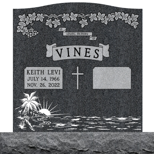 MMUC-74 upright companion gravestone marker design from Mattos Memorials in Hayward California