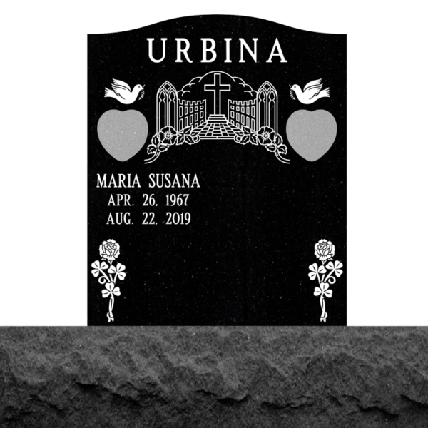 MMUC-75 upright companion gravestone marker design from Mattos Memorials in Hayward California