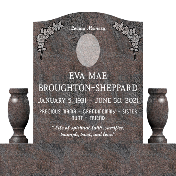 MMUC-81 upright companion gravestone marker design from Mattos Memorials in Hayward California