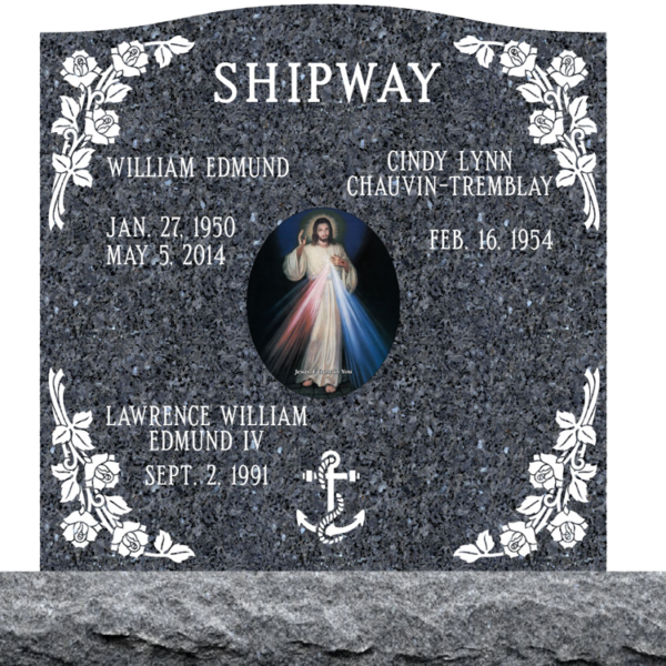 MMUC-84 upright companion gravestone marker design from Mattos Memorials in Hayward California