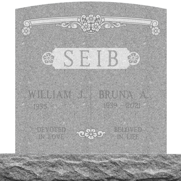 MMUC-85 upright companion gravestone marker design from Mattos Memorials in Hayward California