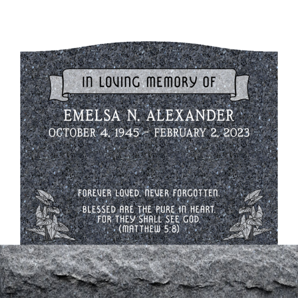 MMUC-87 upright companion gravestone marker design from Mattos Memorials in Hayward California