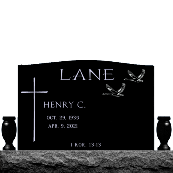 MMUC-89 upright companion gravestone marker design from Mattos Memorials in Hayward California