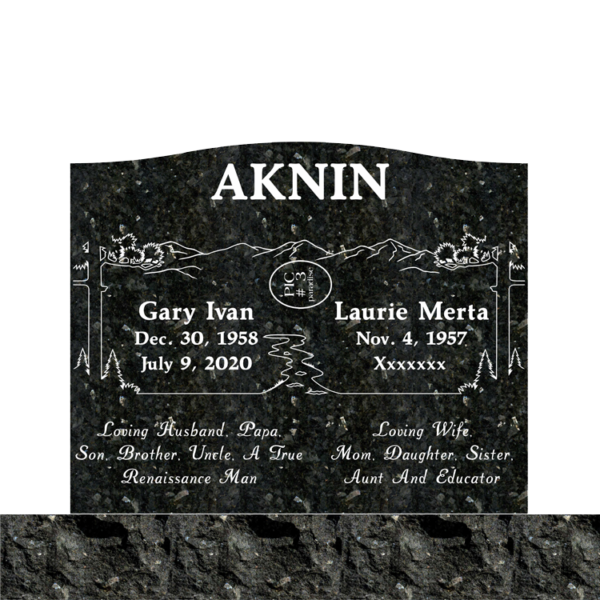 MMUC-91 upright companion gravestone marker design from Mattos Memorials in Hayward California